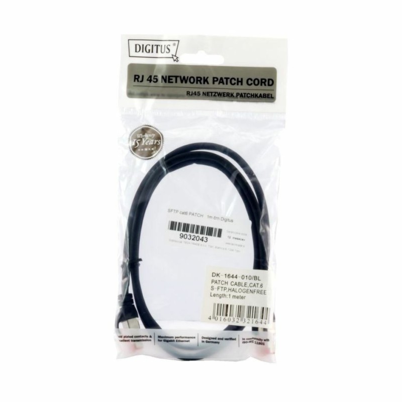 Kabel SFTP CAT.6 patch 1m črn Digitus