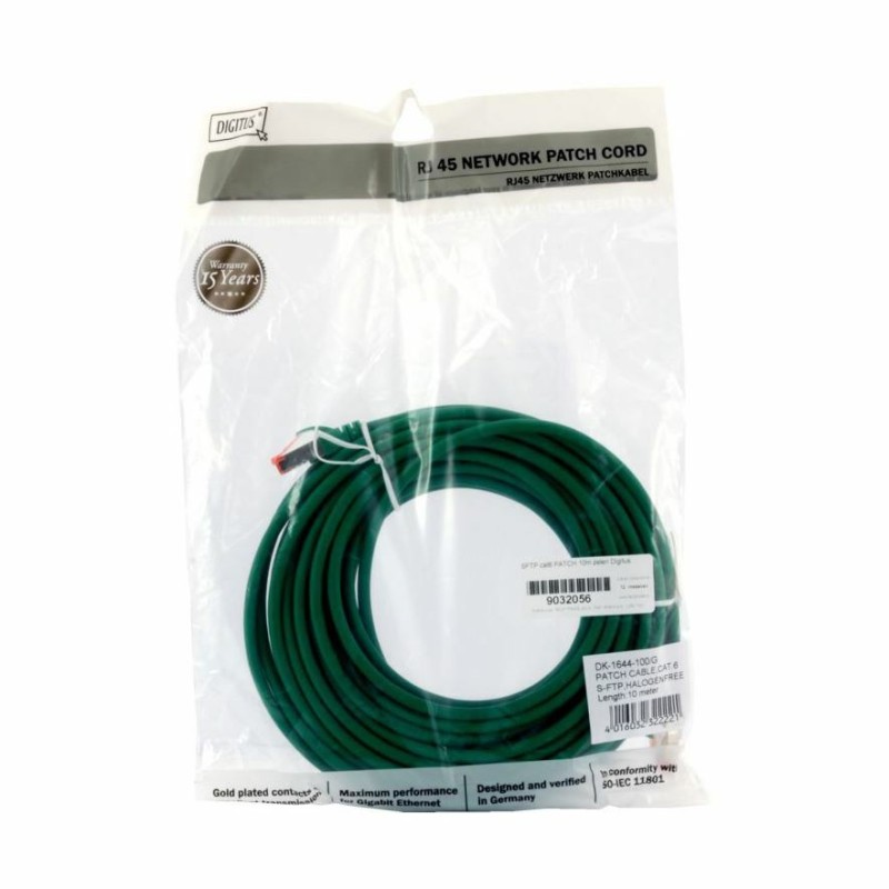 Kabel SFTP CAT.6 patch 10m zelen Digitus