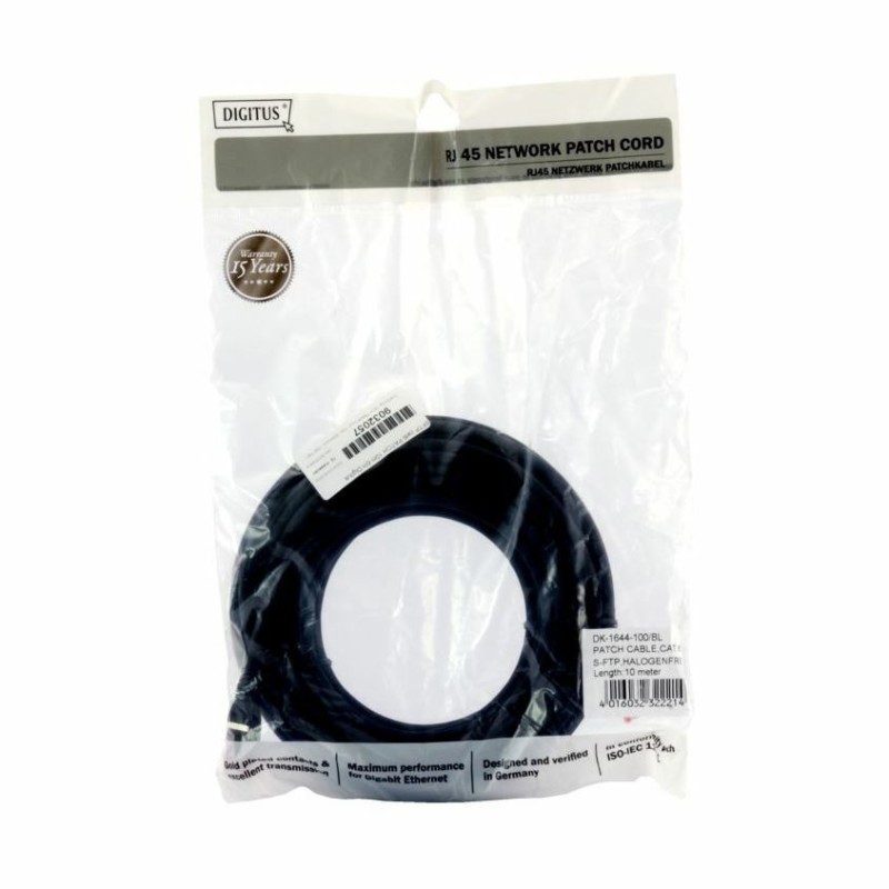 Kabel SFTP CAT.6 patch 10m črn Digitus