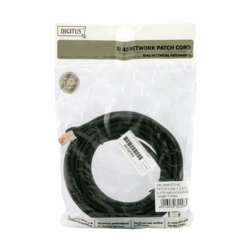 Kabel SFTP CAT.6 patch 7m črn Digitus