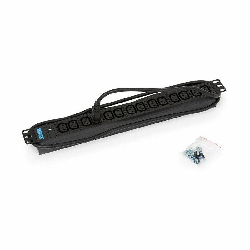Razdelilec 48cm 14xEuro C13 ALU UPS črn Triton