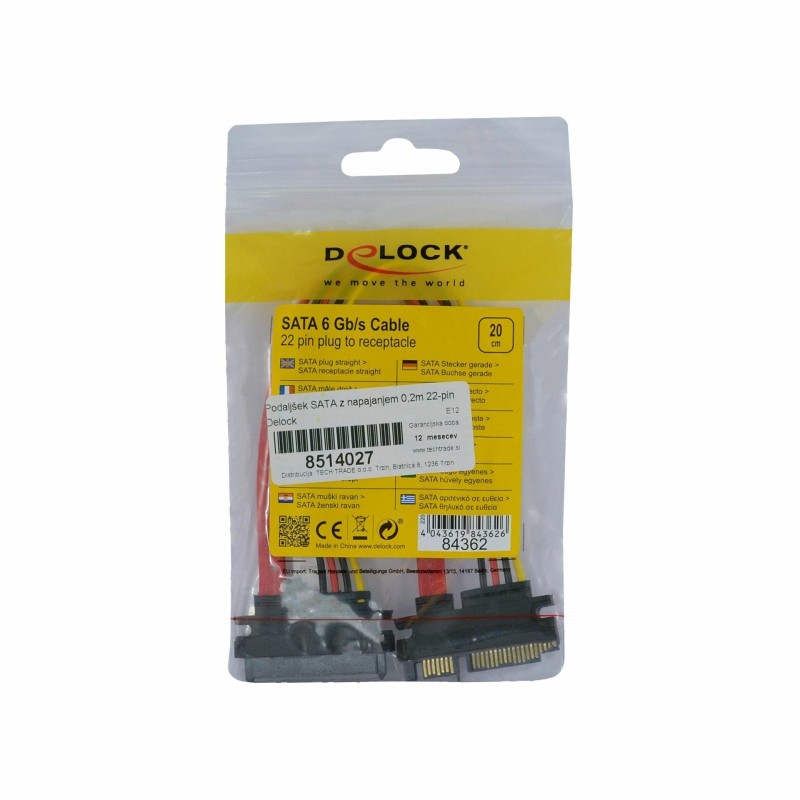 Serial ATA 300 podaljšek z napajanjem 20cm 22-pin