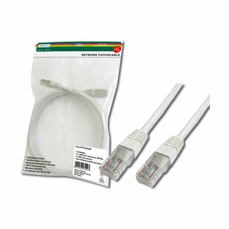 Priključni kabel za mrežo Cat5e UTP 0.5m bel