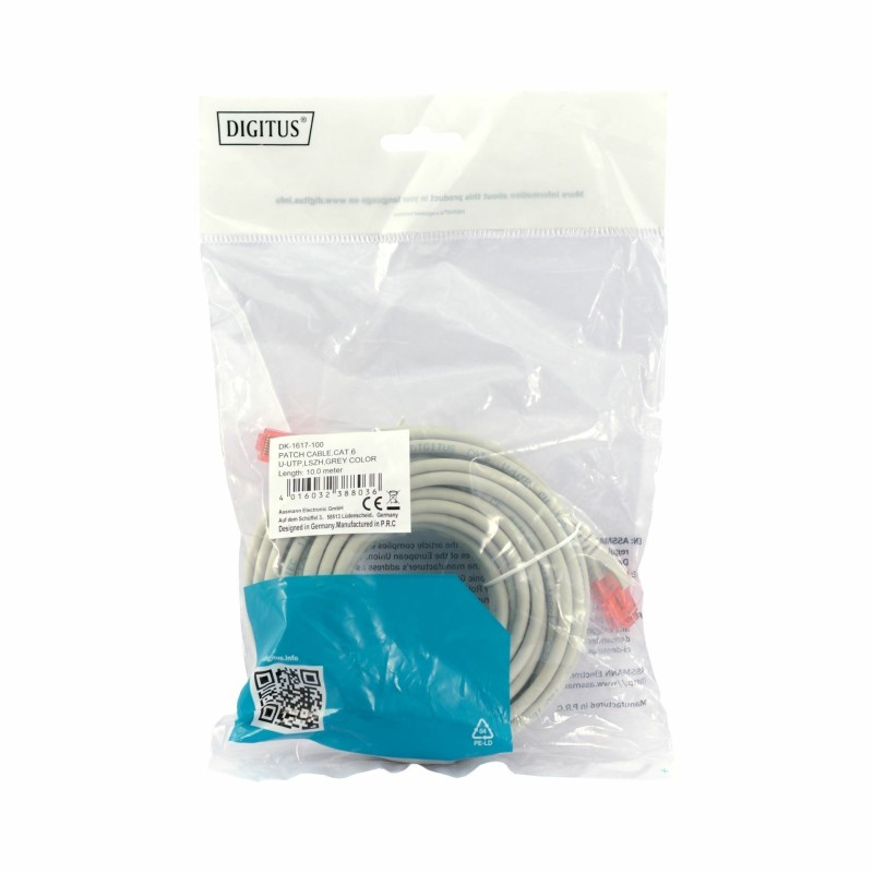 Priključni kabel za mrežo Cat6 UTP 10m siv