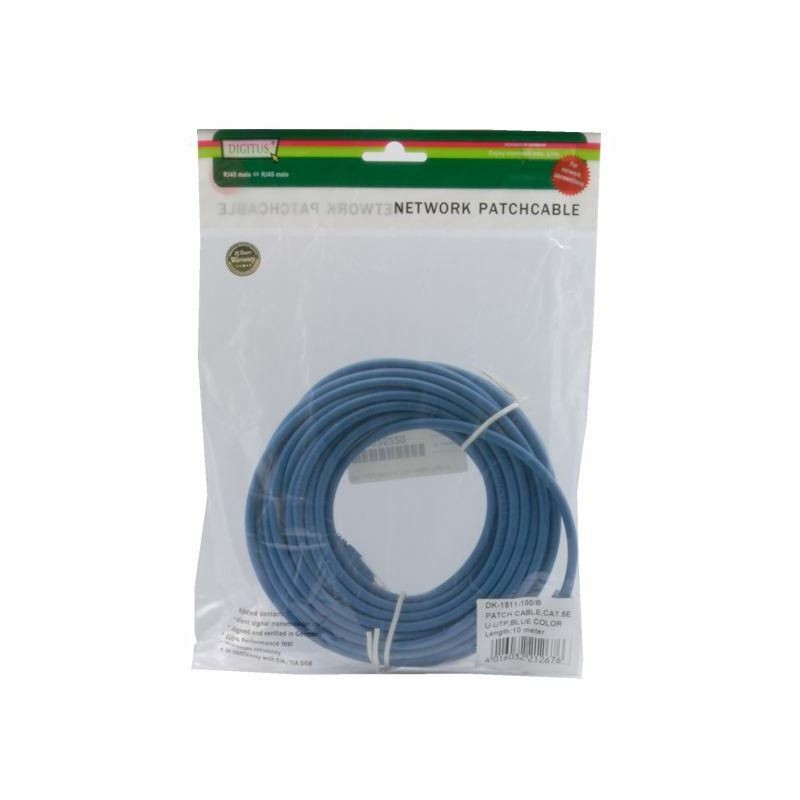 Priključni kabel za mrežo Cat5e UTP 10m, moder