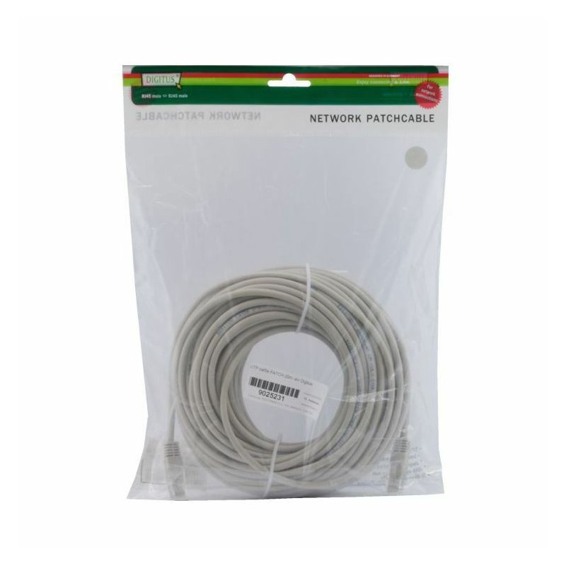 Priključni kabel za mrežo Cat5e UTP 20m siv