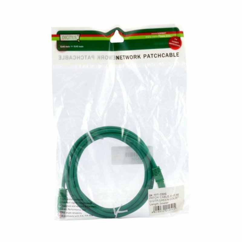 Priključni kabel za mrežo Cat5e UTP 3m zelen