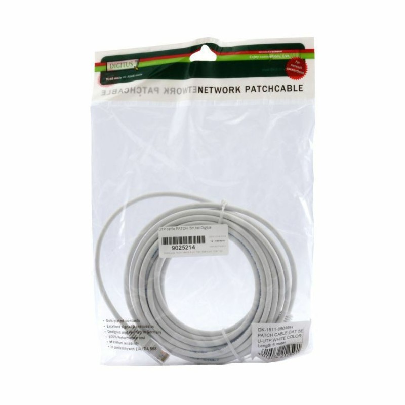 Priključni kabel za mrežo Cat5e UTP 5m bel
