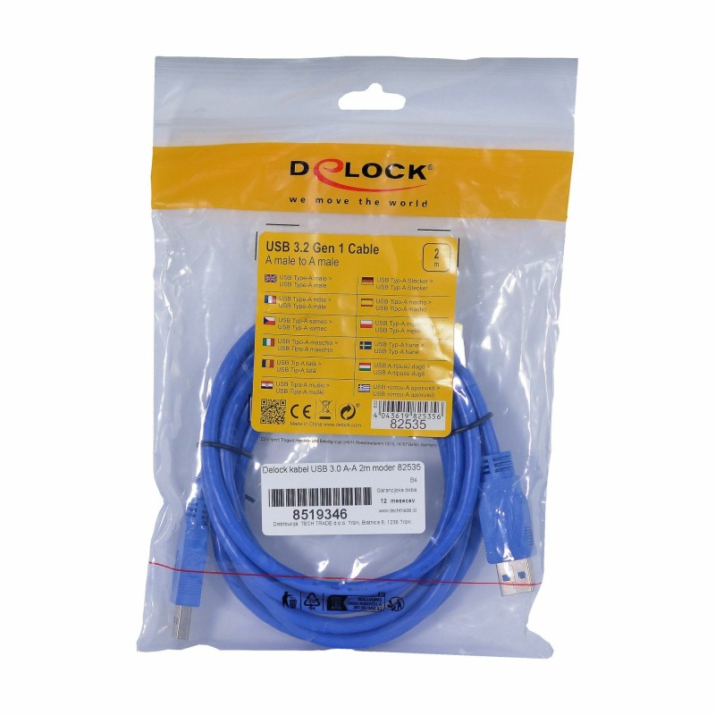 Kabel Delock USB-A 3.0 2m, moder