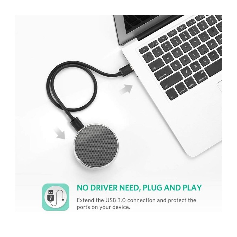 Ugreen USB 3.0 kabel (M na M) črn 0.5 m