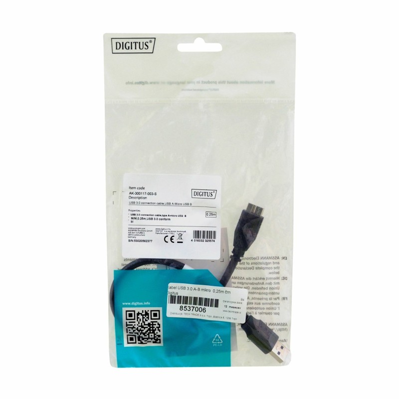 Kabel USB 3.0 A-B mikro 0.25m