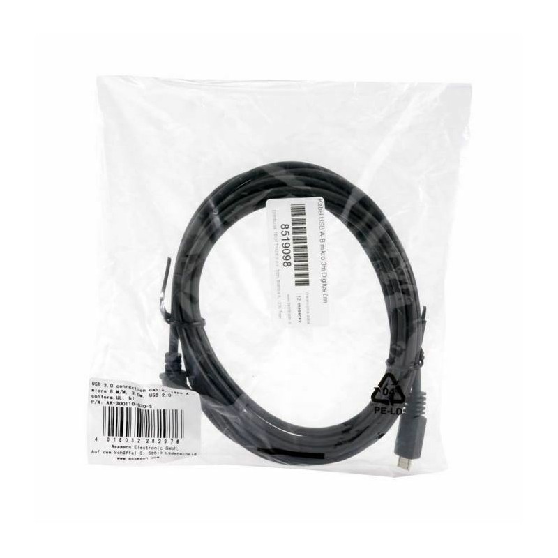 Kabel USB A-B mikro 3m