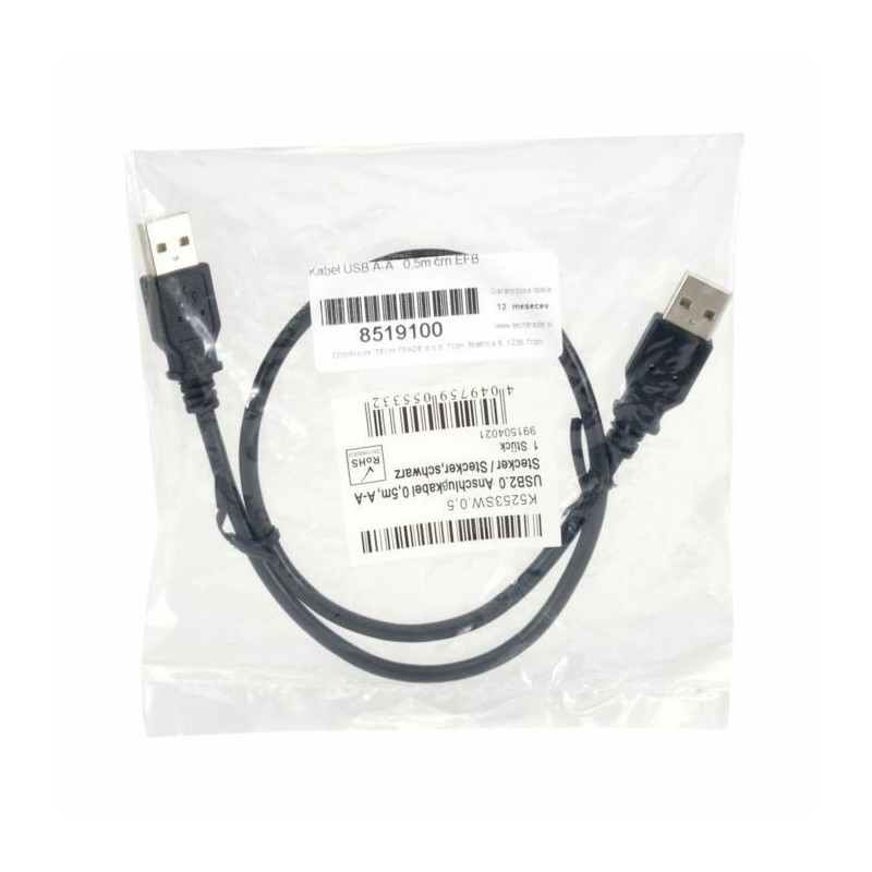 Kabel USB A-A 0.5m M/M