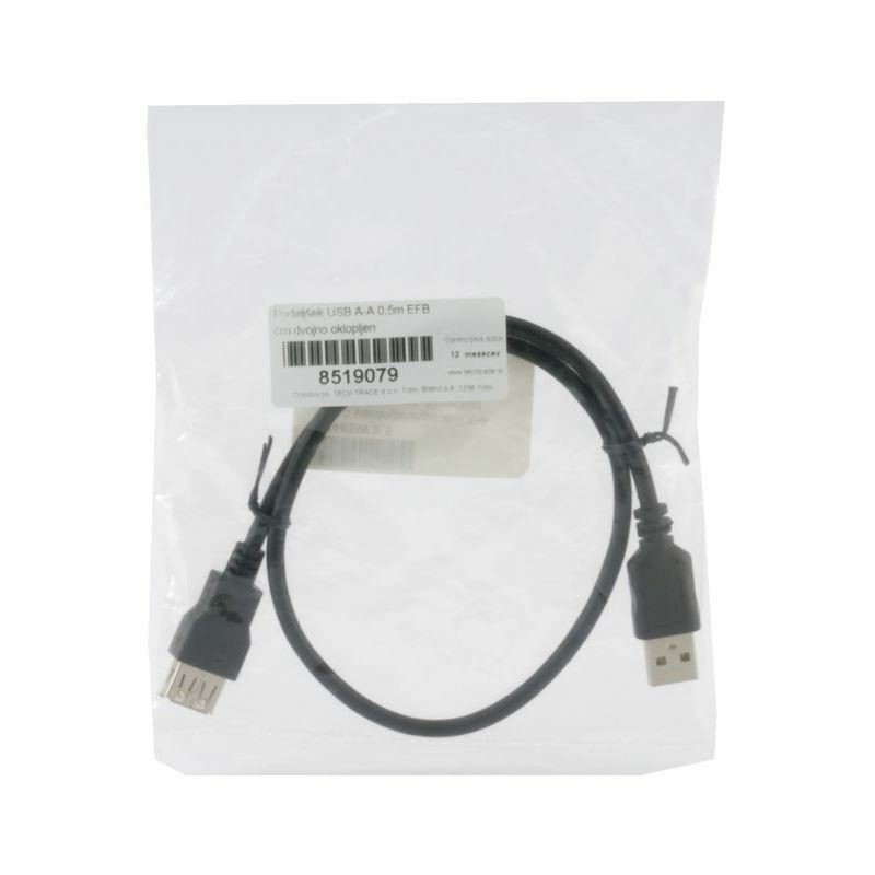 Kabel USB 2.0 podaljšek A-A M/Ž 0.5m