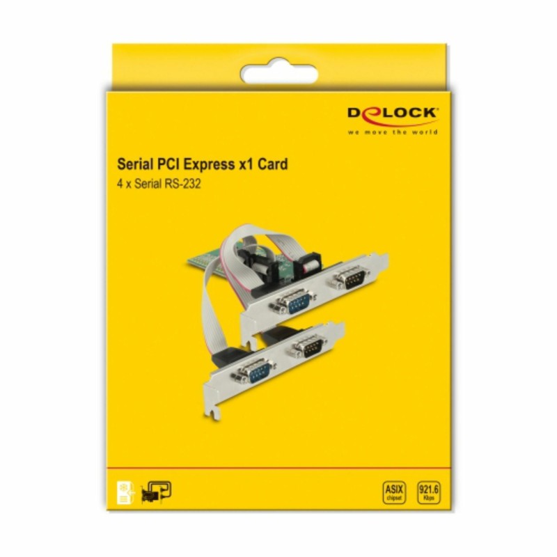 Razšititvena kartica Delock PCIe Serijska 4x RS232 + Low Profile