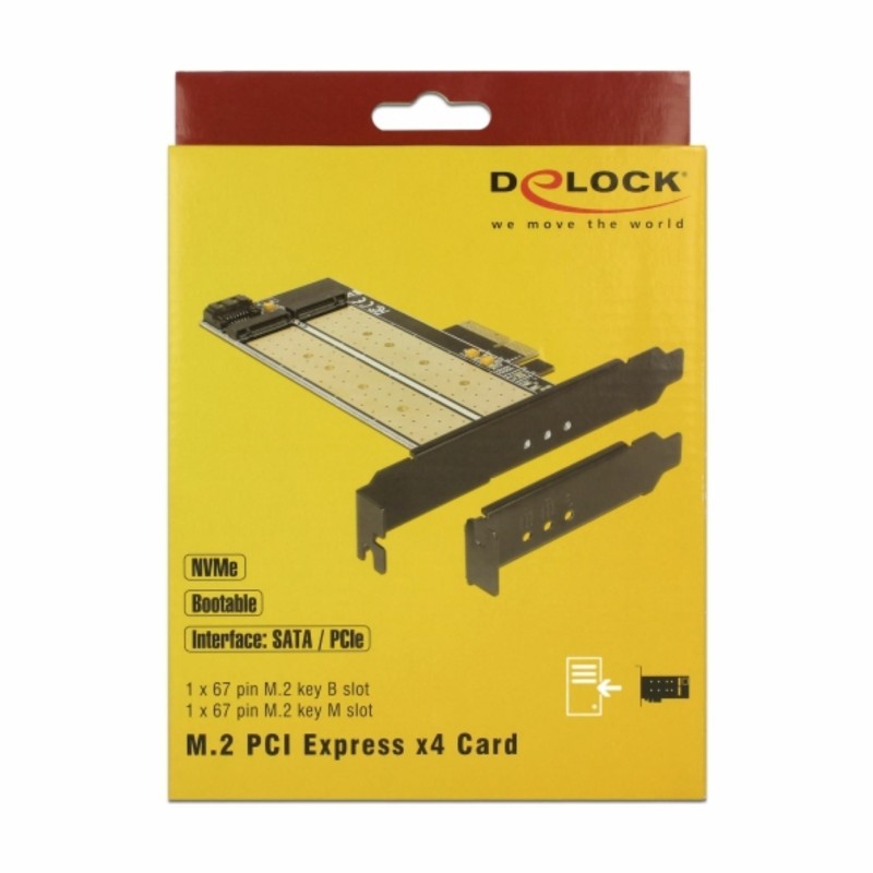 Razširitvena kartica Delock Delock 1xM.2 NGFF + 1x M.2 NVMe + Low Profile