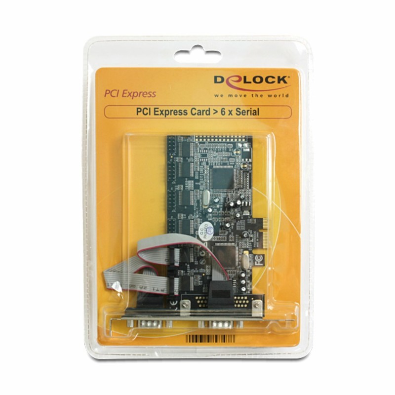 Kartica PCI-E 6x serijski port RS232, Delock, low profile