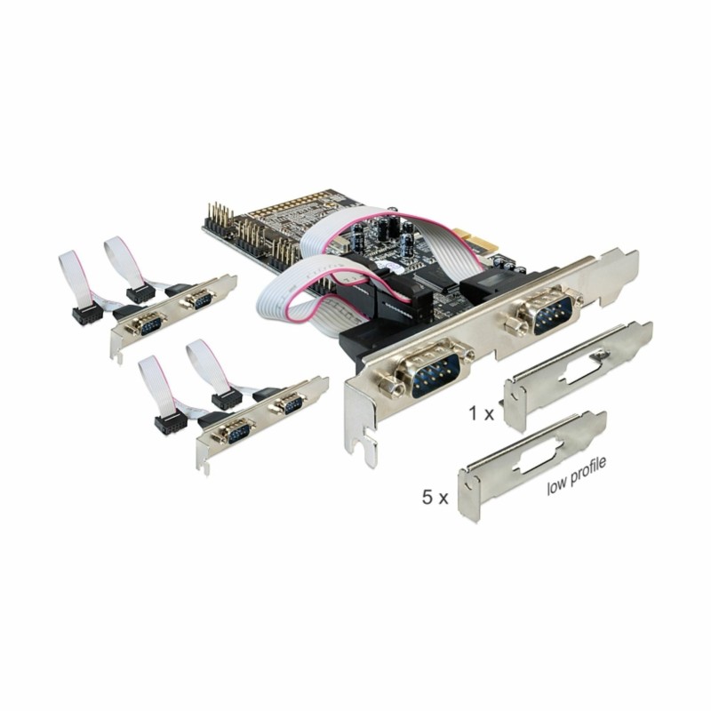 Kartica PCI-E 6x serijski port RS232, Delock, low profile