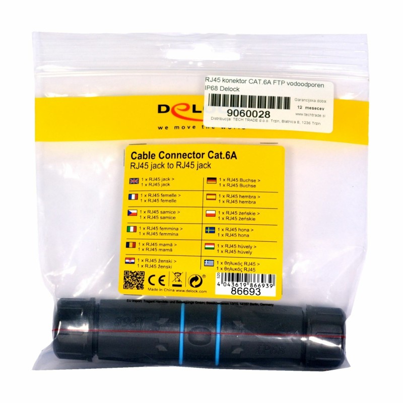 Delock I člen spojnik RJ45 FTP CAT.6A vodoodporen IP68 86693