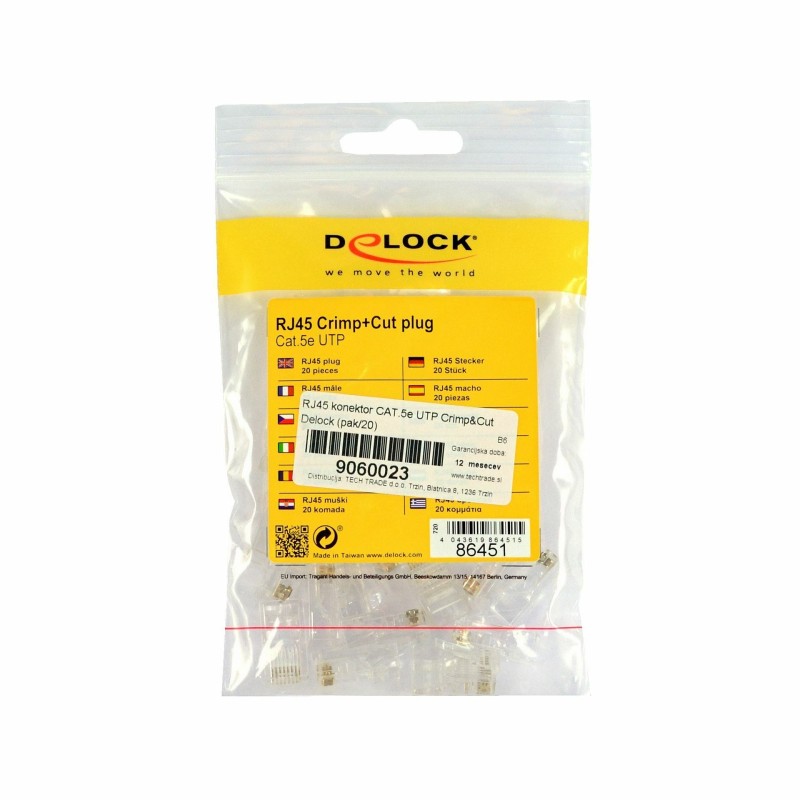 Konektor Delock RJ45 CAT.5e UTP Crimp & Cut pak/20, 9060023