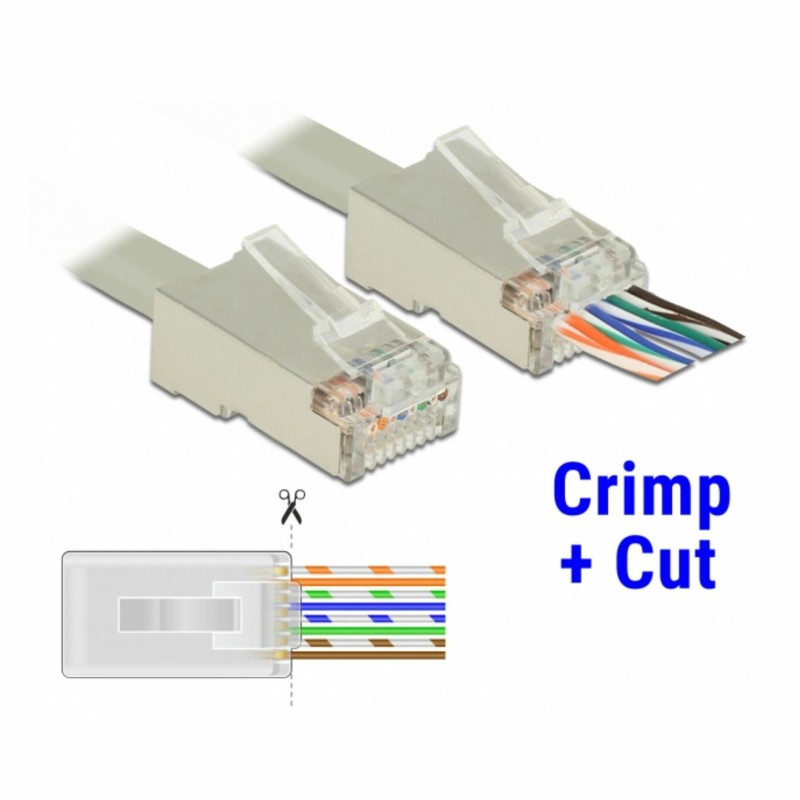 Konektor Delock RJ45 CAT.6 FTP Crimp & Cut pak/20, 9060026