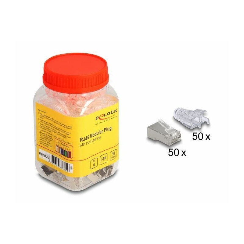 Konektor Delock RJ45 CAT.6 FTP Easy Connect pak/50, 9060032
