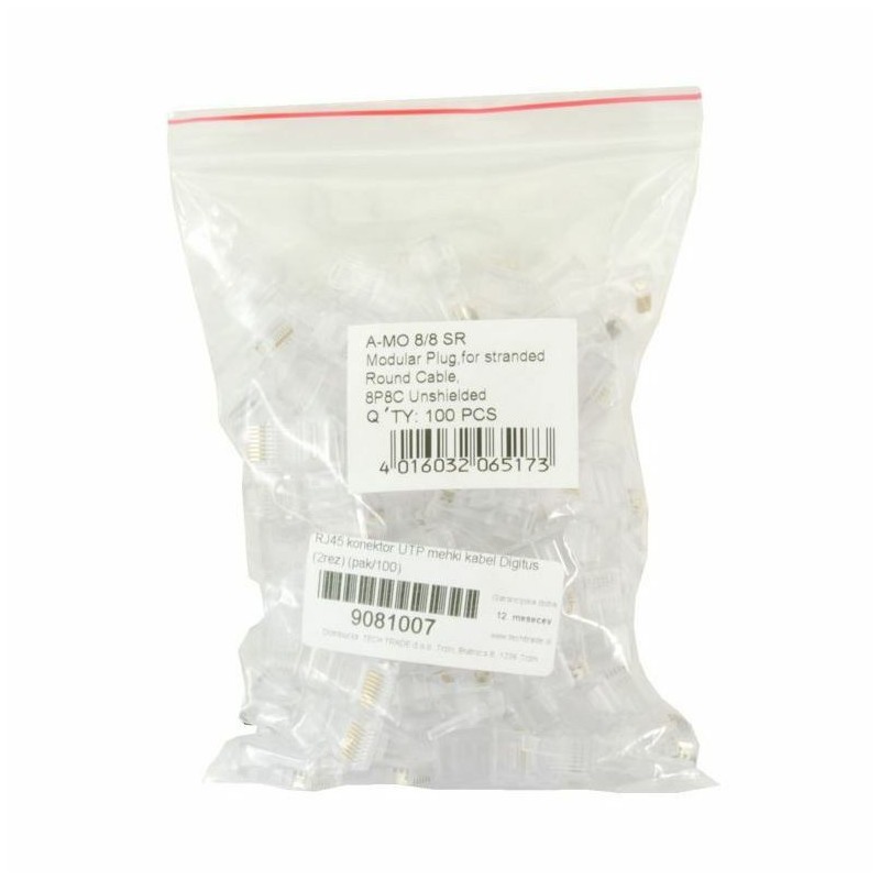 RJ45 konektor UTP trdi kabel Intellinet (3rez) (pak/100)