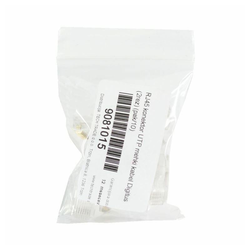 RJ45 konektor UTP mehki kabel Digitus (2rez) (pak/10)