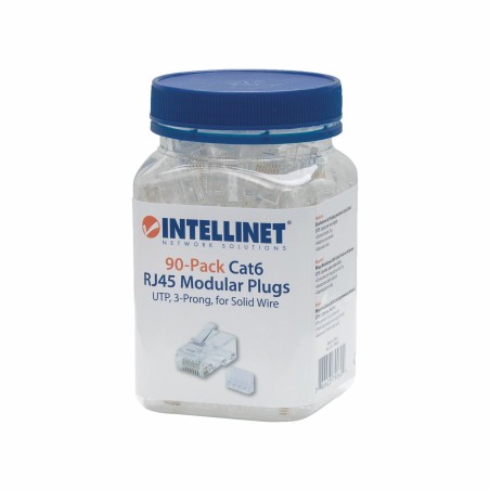RJ45 konektor CAT.6+ UTP trdi kabel Intellinet (pak/90)