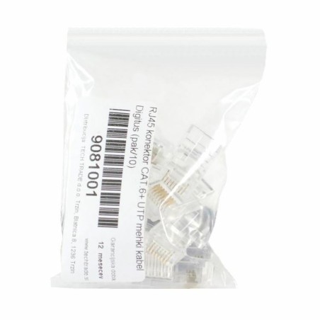 Konektor RJ45 Cat.6+ za UTP mehki kabel, 10 v paketu