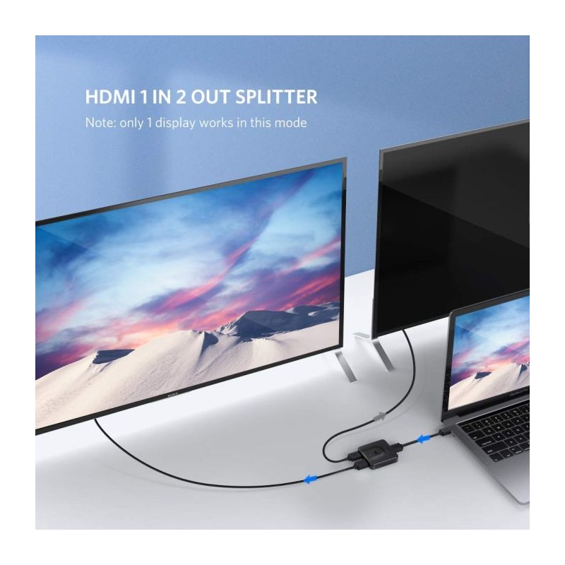 Ugreen HDMI 2.0 2x1 dvo smeren razdelilec, stikalo - box