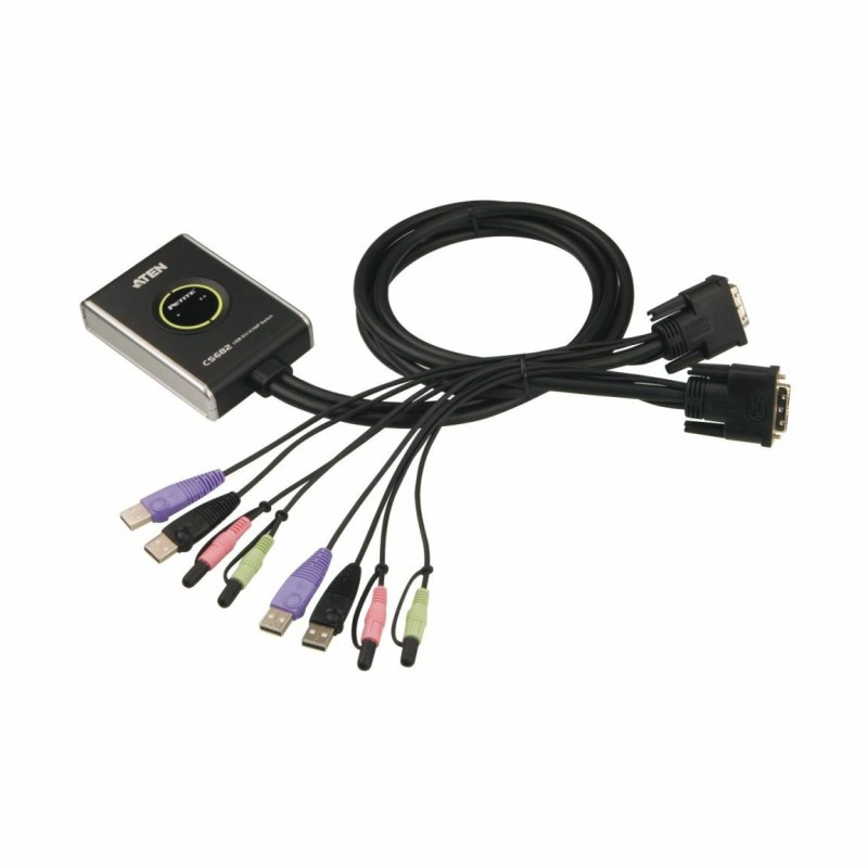 Preklopnik 2:1 mini DVI/USB/AUDIO, Aten CS682, s kabli