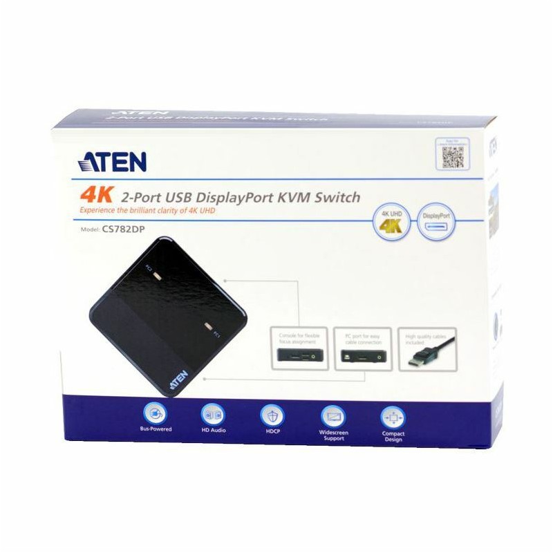 KVM stikalo 2:1 DisplayPort/USB s kabli CS782DP 4K Aten