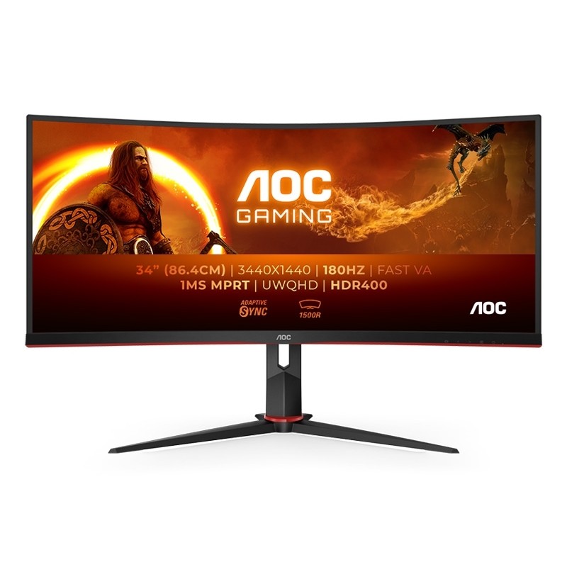 Monitor AOC CU34G2XP/BK, ukrivljen