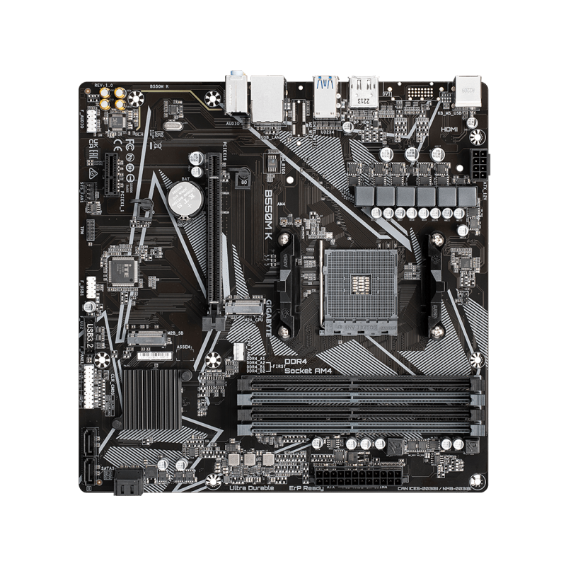 Matična plošča GIGABYTE B550M K AM4, DDR4, mATX