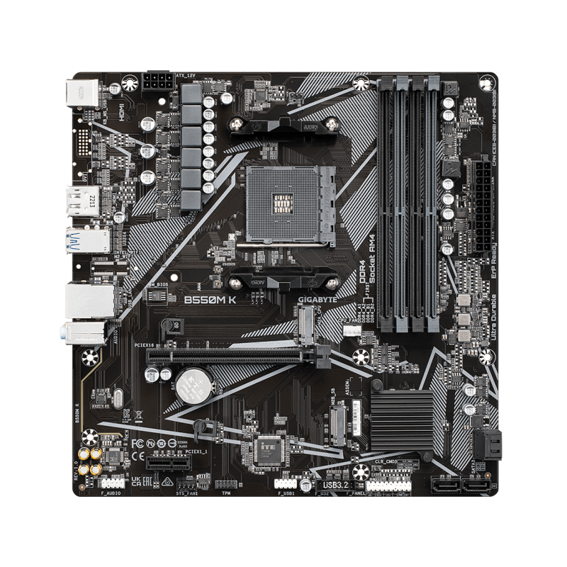 Matična plošča GIGABYTE B550M K AM4, DDR4, mATX