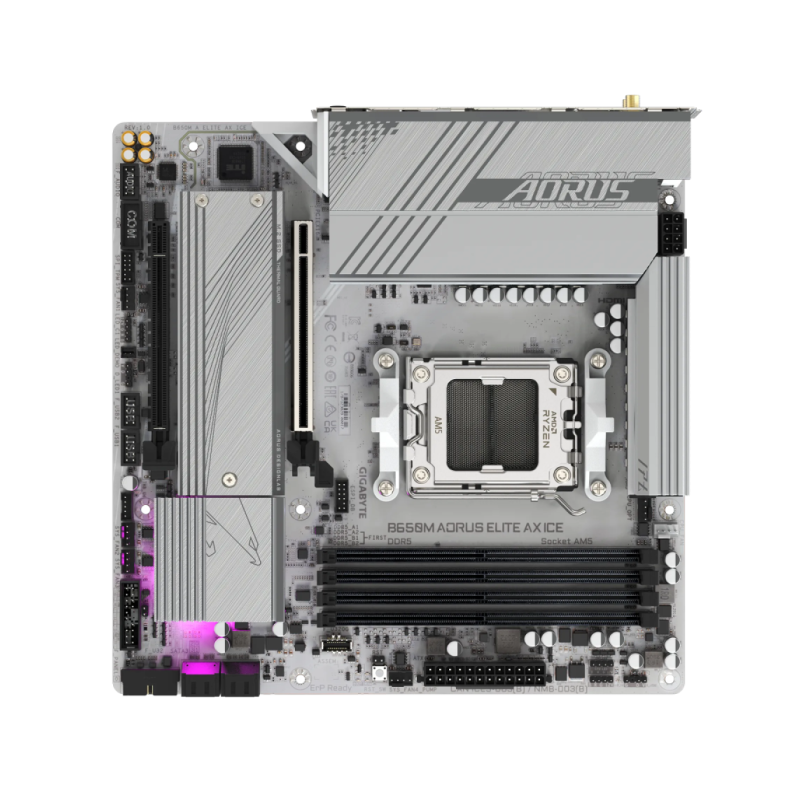 Matična plošča GIGABYTE B650M AORUS ELITE AX ICE, DDR5, WiFi 6E, AM5 mATX