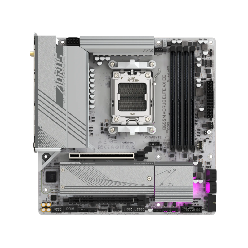 Matična plošča GIGABYTE B650M AORUS ELITE AX ICE, DDR5, WiFi 6E, AM5 mATX