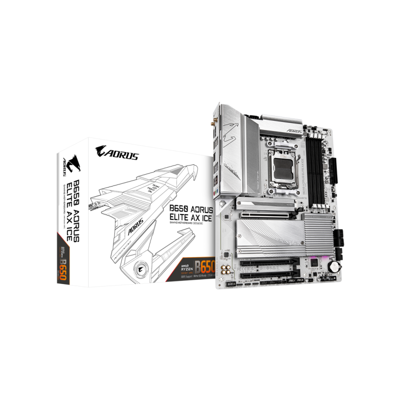 Matična plošča GIGABYTE B650 AORUS ELITE AX ICE, DDR5, AM5, ATX