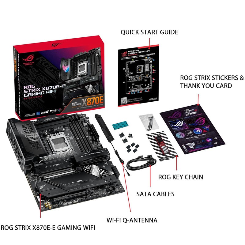 Matična plošča ASUS ROG STRIX X870E-E GAMING WIFI, AM5 ATX, DDR5