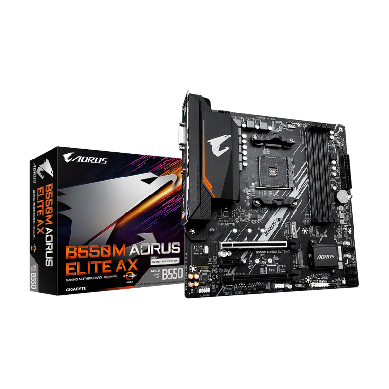 Matična plošča GIGABYTE B550M AORUS ELITE AX, DDR4, AM4, mATX
