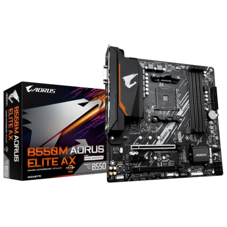 Matična plošča GIGABYTE B550M AORUS ELITE AX, DDR4, AM4, mATX