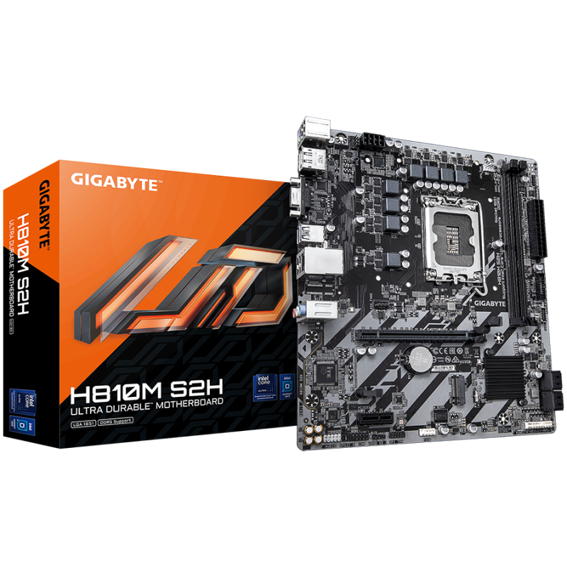 Matična plošča GIGABYTE H810M S2H, DDR5, SATA3, DP, USB3.2Gen1, LGA1851 mATX