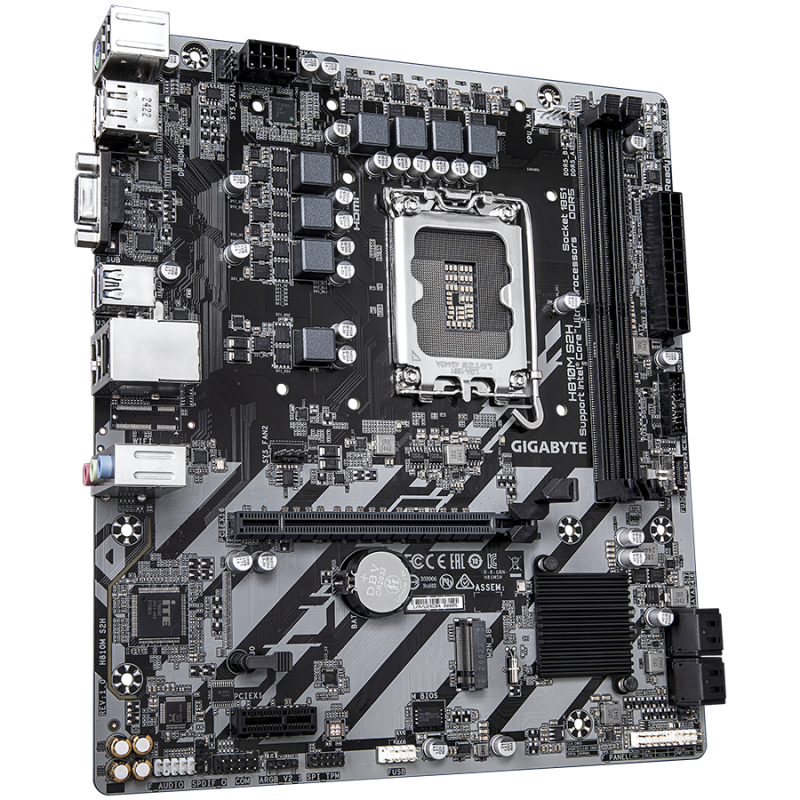 Matična plošča GIGABYTE H810M S2H, DDR5, SATA3, DP, USB3.2Gen1, LGA1851 mATX