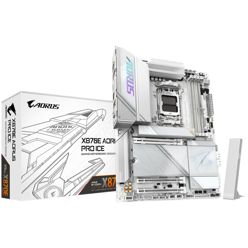 Matična plošča GIGABYTE X870E AORUS PRO ICE, DDR5, AM5, ATX