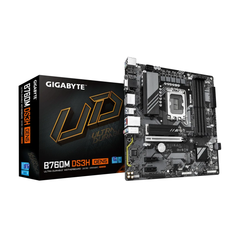 Matična plošča GIGABYTE B760M DS3H GEN5, DDR5, LGA1700, mATX