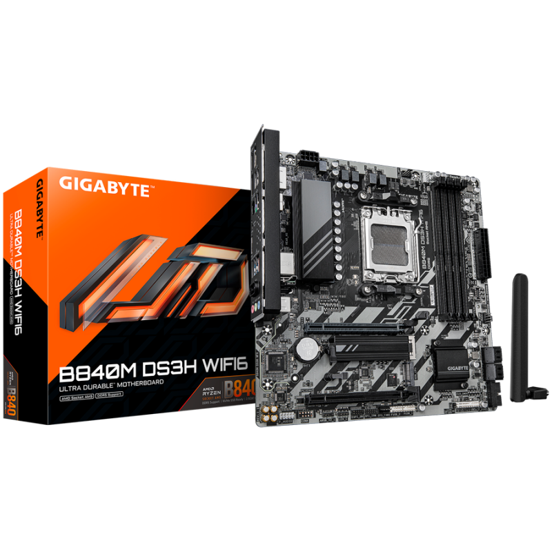 Matična plošča GIGABYTE B840M DS3H WIFI6, AM5, DDR5, mATX