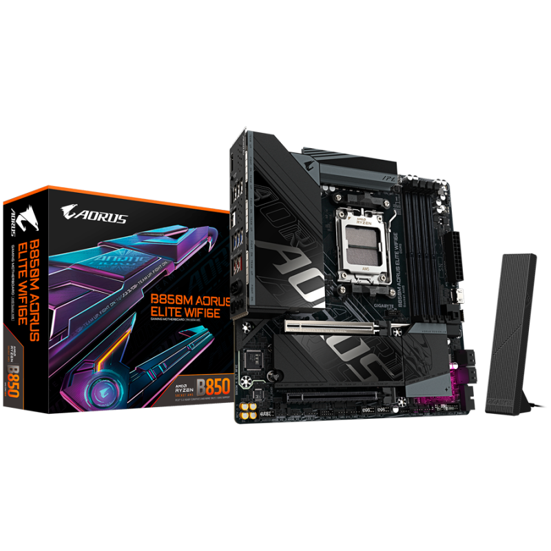 Matična plošča GIGABYTE B850M AORUS ELITE WIFI6E, AM5, DDR5, mATX