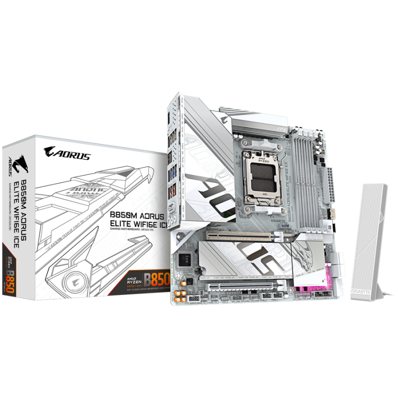 Matična plošča GIGABYTE B850M AORUS ELITE WIFI6E ICE, AM5, DDR5, mATX