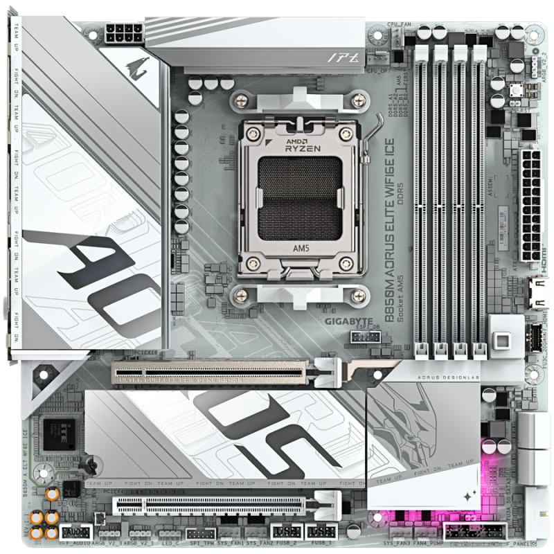Matična plošča GIGABYTE B850M AORUS ELITE WIFI6E ICE, AM5, DDR5, mATX